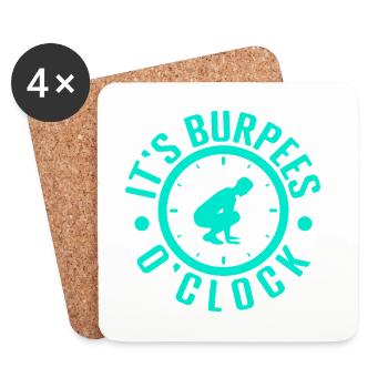 Passionnés de fitness C’est Burpees O’Clock Calisthenics - Dessous de verre (lot de 4) - blanc - Devant