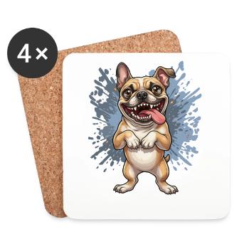 Pug Pose Splash - Coasters (set of 4) - white - Front