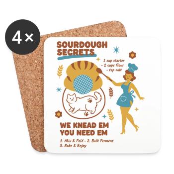 Sourdough Secrets Bread Baking Baker Sourdough - Coasters (set of 4) - white - Front