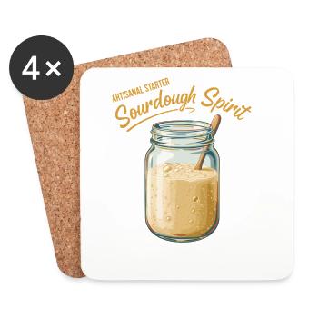 Sourdough Spirit Bread Baking Baker Sourdough - Coasters (set of 4) - white - Front