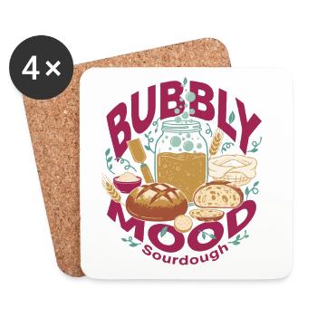 Sourdough Bubbly Mood Bread Baking Baker - Untersetzer (4er-Set) - Weiß - Vorne