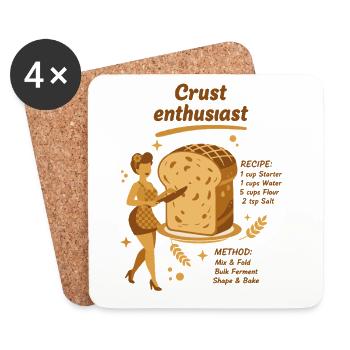 Sauerteig-Teig-Liebhaber Brotbacker - Untersetzer (4er-Set) - Weiß - Vorne