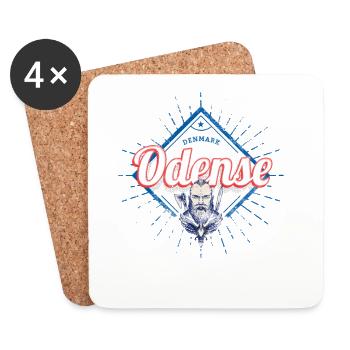 Odense Stadt Dänemark mit Wikinger Urlaub Souvenir - Untersetzer (4er-Set) - Weiß - Vorne