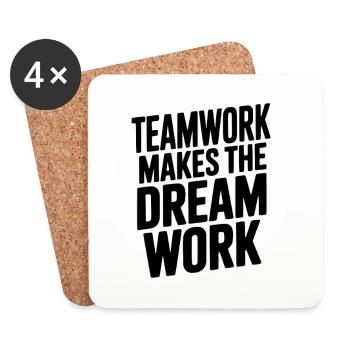 Teamwork Makes the Dream Work - Coasters (set of 4) - white - Front
