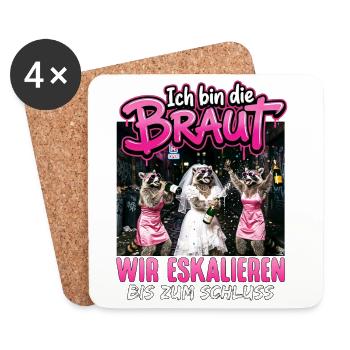 Bachelor Party T-Shirt Bridal Bachelor Party Women - Coasters (set of 4) - white - Front