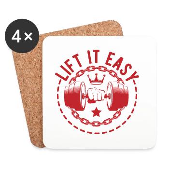 Fitness Motivation Bodybuilder Lift It Easy - Dessous de verre (lot de 4) - blanc - Devant