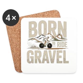 Born to Ride Gravel – Gravel Bike - Coasters (set of 4) - white - Front