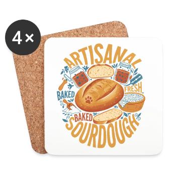 Artisanal Fresh Baked Sourdough Bread Baking Era - Untersetzer (4er-Set) - Weiß - Vorne