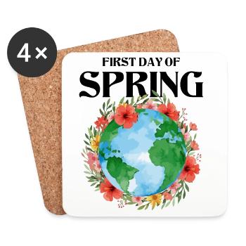 First Day Of Spring Equinox Happy Easter Ostara - Coasters (set of 4) - white - Front