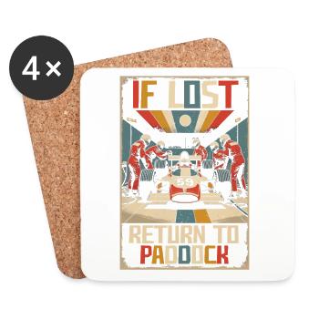 Course automobile : Sport automobile : Retour au paddock en cas de perte - Dessous de verre (lot de 4) - blanc - Devant