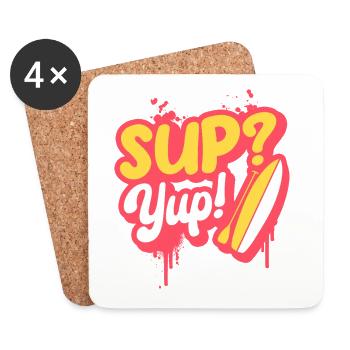 Stand Up Paddle Sup? Yup! - Untersetzer (4er-Set) - Weiß - Vorne