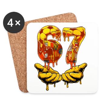 Soccer 67 Six Seven Funny Gen Alpha Meme SOCCER 67 - Untersetzer (4er-Set) - Weiß - Vorne