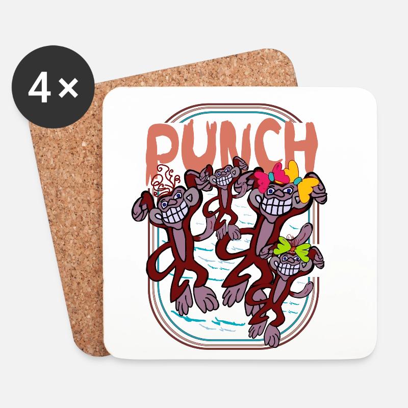 Punch vintage - Untersetzer (4er-Set) - Weiß