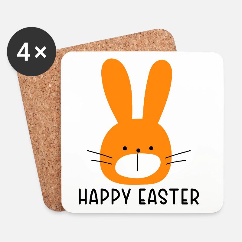 Kleiner Osterhase - minimalistisches Design - Untersetzer (4er-Set) - Weiß