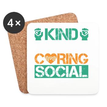 Social Worker Quota Kind Loving Caring Social Work - Coasters (set of 4) - white - Front