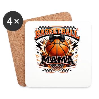 Journée du match de basket-ball Mama Shirt Maman - Dessous de verre (lot de 4) - blanc - Devant