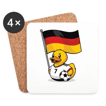 Maillot de football allemand pour les supporters - Dessous de verre (lot de 4) - blanc - Devant