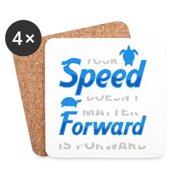 Forward is Forward Motivational Turtle Quote Art - Untersetzer (4er-Set) - Weiß - Vorne