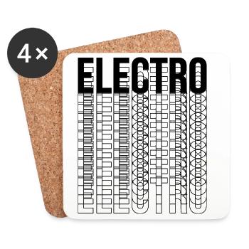 Electro music typography logo design - Coasters (set of 4) - white - Front