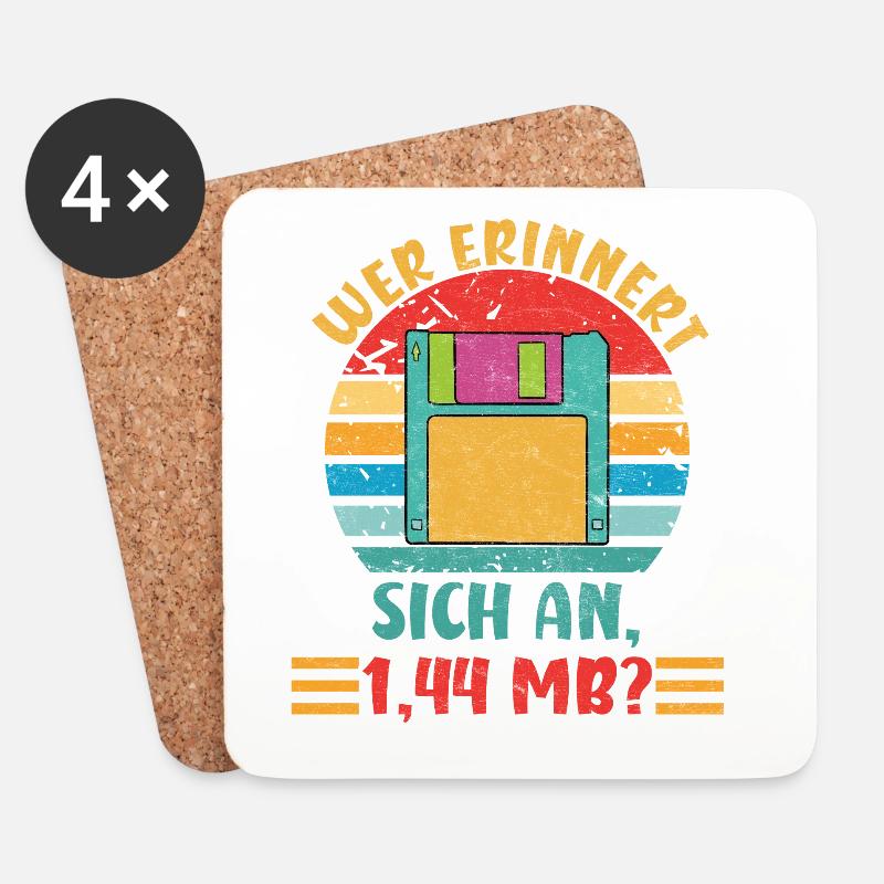 Coder WER ERINNERT SICH AN 1.44 MB? LUSTIG - Untersetzer (4er-Set) - Weiß