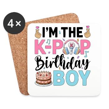 I'm The K-Pop Birthday Boy - Coasters (set of 4) - white - Front