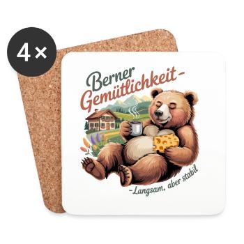 Bernese cosiness Slow but stable Funnier - Coasters (set of 4) - white - Front