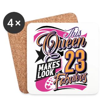 23. Geburtstag Queen - Untersetzer (4er-Set) - Weiß - Vorne