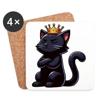 Lustige Katze Katzen Katzenliebhaber Kätzchen - Untersetzer (4er-Set) - Weiß - Vorne