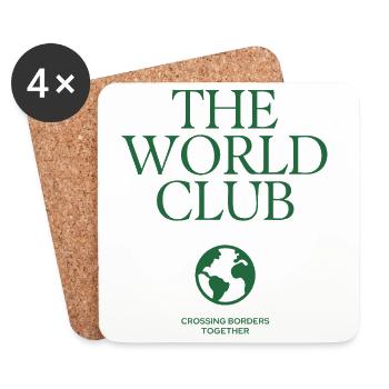 Le Club du Monde – Surmonter les frontières - Dessous de verre (lot de 4) - blanc - Devant