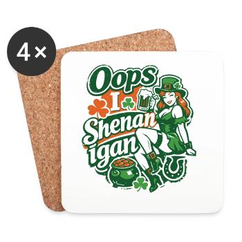 Oops I Shenan-igan Leprechaun St Patrick Girl - Untersetzer (4er-Set) - Weiß - Vorne