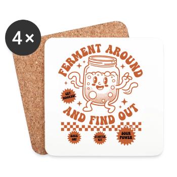 Fermentation au levain autour et découvrez la cuisson du pain - Dessous de verre (lot de 4) - blanc - Devant