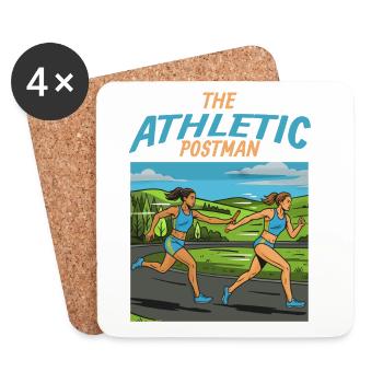 Course de relais : Le facteur athlétique - Dessous de verre (lot de 4) - blanc - Devant