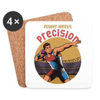 Shot put: Power meets precision - Coasters (set of 4) - white - Front