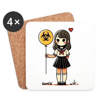 Biohazard Balloon Girl Sailor - Untersetzer (4er-Set) - Weiß - Vorne