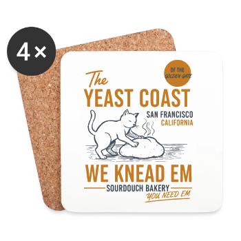 The Yeast Coast We Knead Em Sourdough - Coasters (set of 4) - white - Front