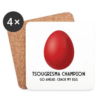 Griechischer Oster-Tsougrisma-Champion - Untersetzer (4er-Set) - Weiß - Vorne