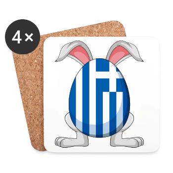 Kleiner Tsourekaki, griechischer Oster-Pascha-Hase, - Untersetzer (4er-Set) - Weiß - Vorne