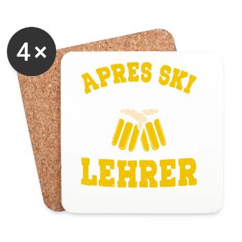 Ski APRES-SKI MONITEUR DE SKI Soirée Amusant - Dessous de verre (lot de 4) - blanc - Devant