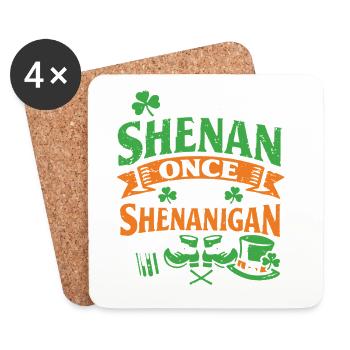 Prêt devant les bêtises | La Saint-Patrick - Dessous de verre (lot de 4) - blanc - Devant