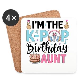 I'm The K-Pop Birthday Aunt - Untersetzer (4er-Set) - Weiß - Vorne