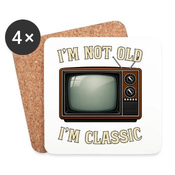I'm not old I'm classic - Tube TV Nostalgia - Coasters (set of 4) - white - Front