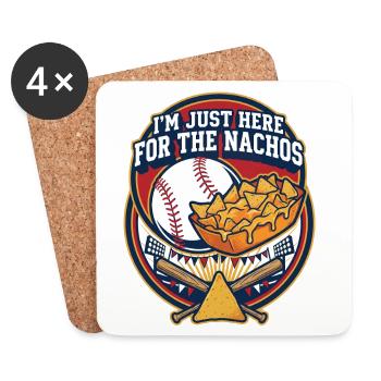 I'm Just Here for the Nachos – Ballpark Snack - Untersetzer (4er-Set) - Weiß - Vorne