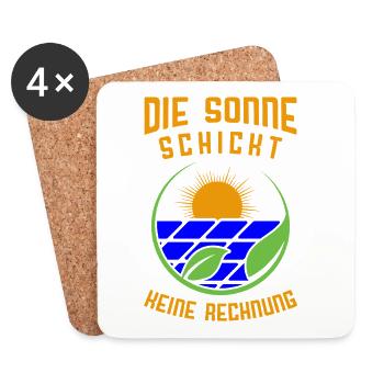 Die Sonne schickt keine Rechnung / Umwelt, Natur - Untersetzer (4er-Set) - Weiß - Vorne