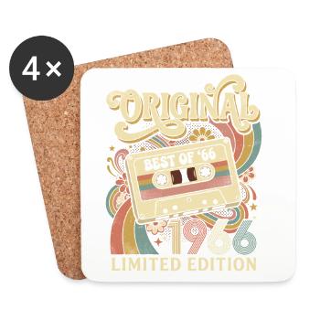 Groovy 1966 Vintage Cassette 60th Birthday - Coasters (set of 4) - white - Front