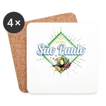 Sao Paulo in Brasilien Vintage Design mit Tukan - Untersetzer (4er-Set) - Weiß - Vorne