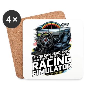 Simulateur de course - Dessous de verre (lot de 4) - blanc - Devant