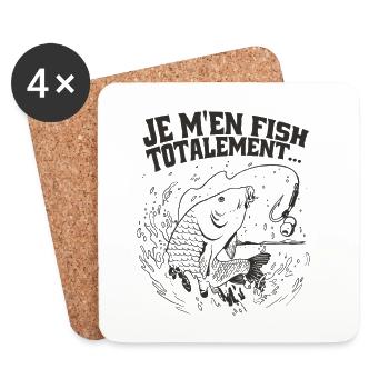 Je M’en Fish Totalement Humour Pêcheur - Dessous de verre (lot de 4) - blanc - Devant