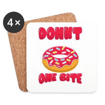 Restauration rapide en donuts - Dessous de verre (lot de 4) - blanc - Devant