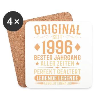 Original Jahrgang 1996 Baujahr Geburtstag - Untersetzer (4er-Set) - Weiß - Vorne