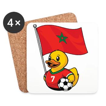 Maillot de supporter de football marocain pour les fans fiers - Dessous de verre (lot de 4) - blanc - Devant